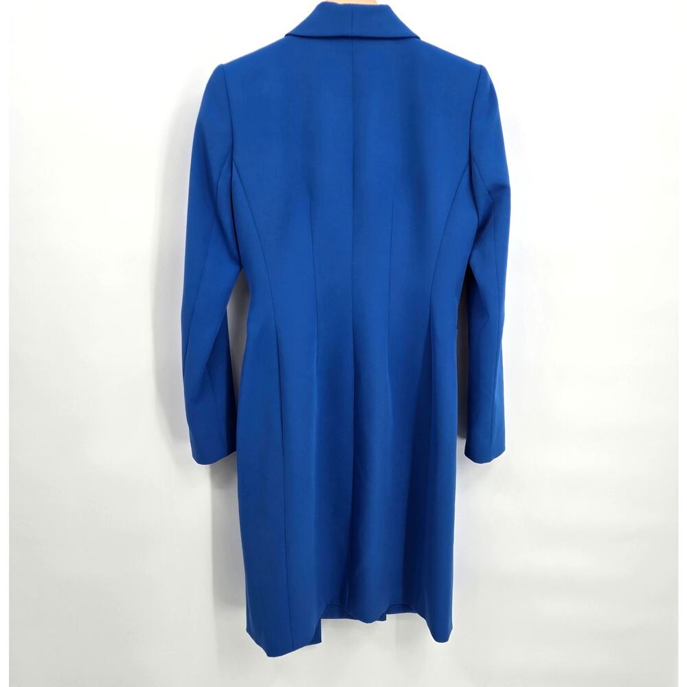 Tahari ASL 2 Side-Tie Blazer Dress Atlantic Blue Wrap Long Sleeve Collared - Picture 3 of 10